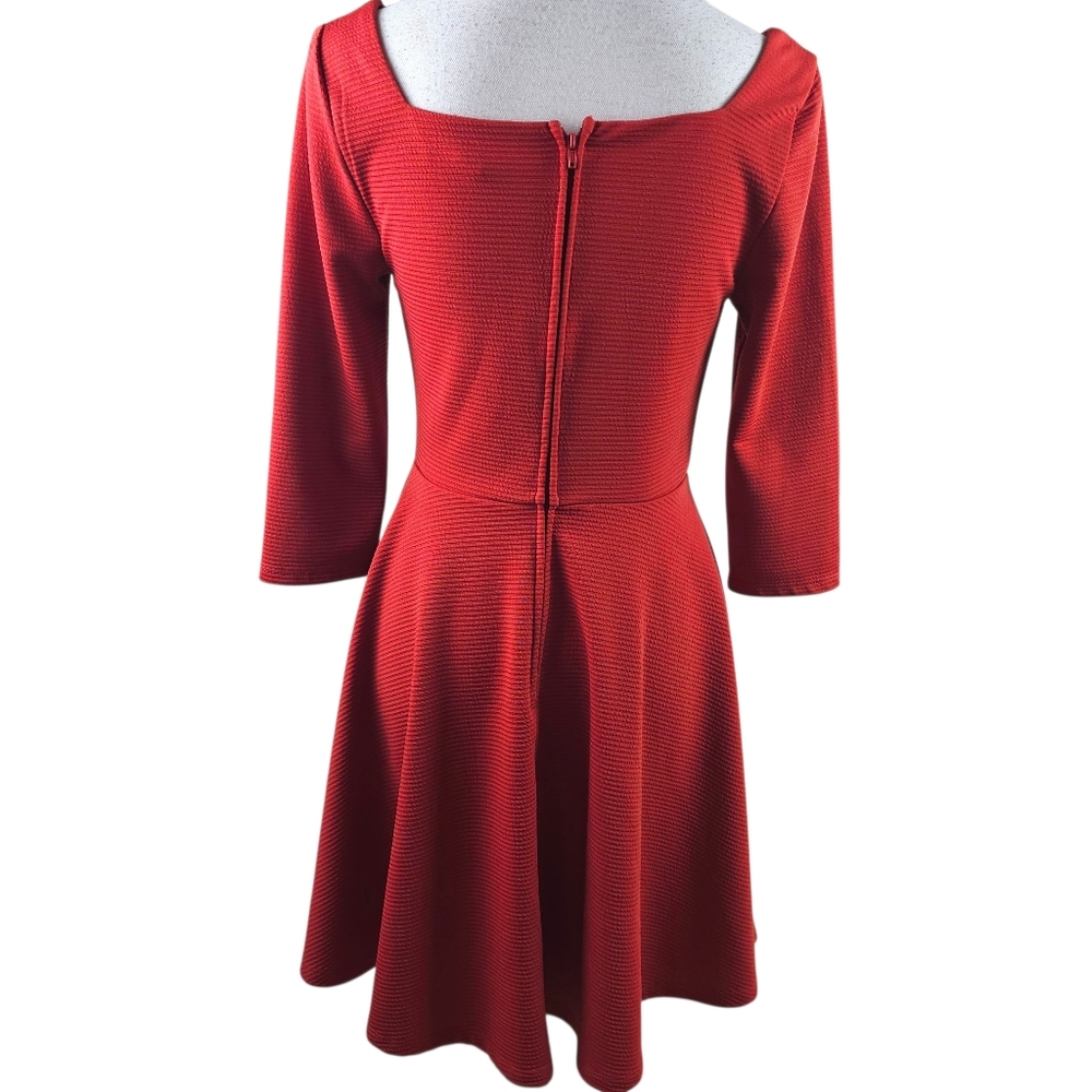 Mi Ami Francesca's Retro 60' Ribbed Fit & Flare Dress In S - Picture 5 of 6